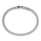Sterling silver Rhodium-plated Weaved Silver Bangle