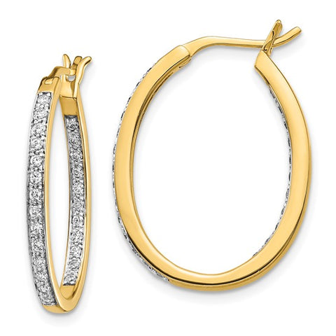 Inside/Out 1/2 ct. Diamond Hoop Earrings