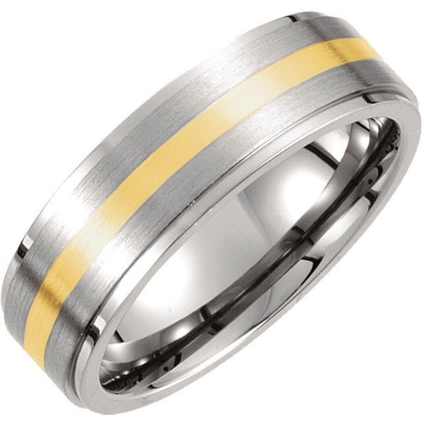 Titanium & 14K Yellow Gents Wedding Band