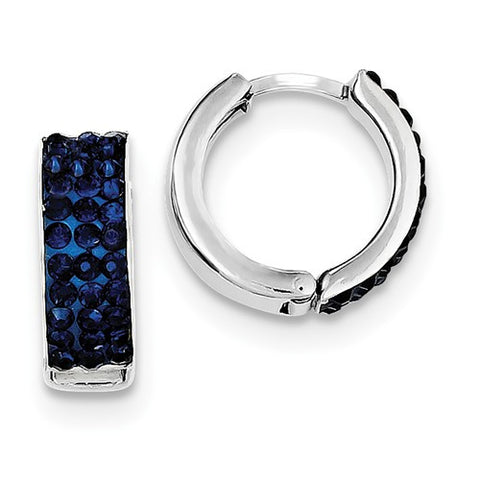 Dark Blue Crystal Hoop Earring