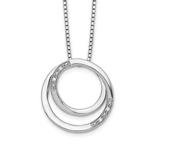 Sterling Silver Swirl Diamond Necklace