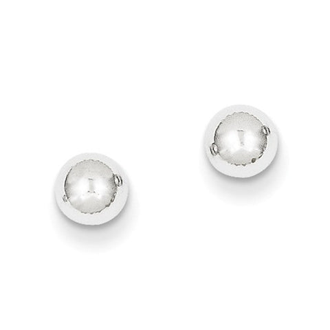 14 Karat White Gold 6mm Ball Earrings