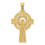 14 Karat Yellow Gold Claddagh Cross