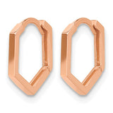 14 Karat Rose Gold Hinged Geometric Hoops
