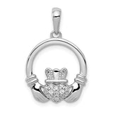 14 Karat White Gold Claddagh Pendant