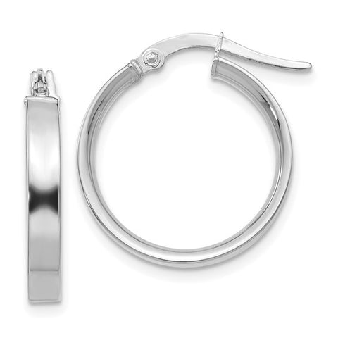 14K White Gold 3mm Small Hoop Earrings