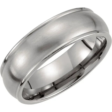 Titanium Grooved Gents Wedding Band with Satin Finish