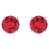 14K White Gold Ruby Stud Earrings