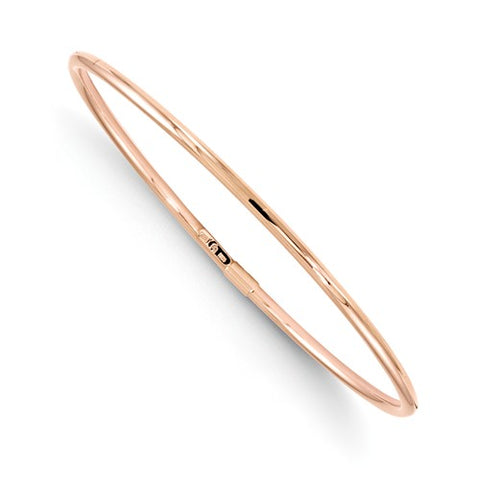 Ladies 10K Rose Gold Slip On Bangle Bracelet