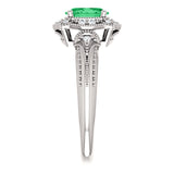 Vintage Style Oval Emerald & Diamond Ring