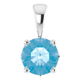 14 Karat white gold Blue Topaz Pendant