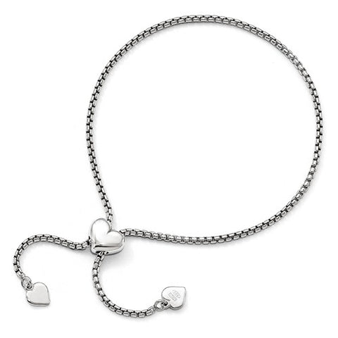Sterling Silver Adjustable Heart Bracelet