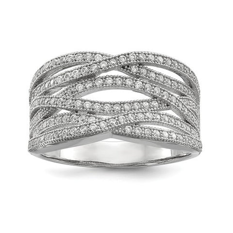Silver Crisscross Ring