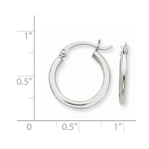 14 Karat White Gold 2mm 3/4 inch Hoop Earring, – Gigliotti Jewelers