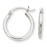 14 Karat White Gold 2mm 3/4 inch Hoop Earring,