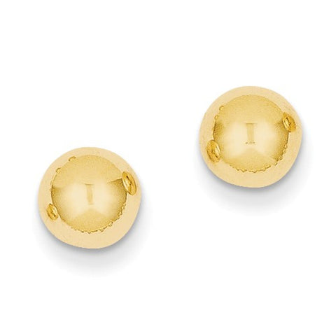 14 Karat Yellow Gold 8mm Ball Earrings
